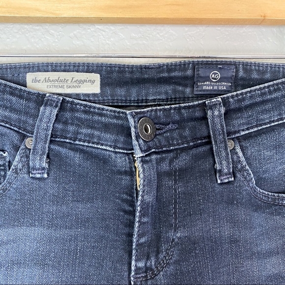 AG ADRIANO GOLDSCHMIED Dark Raw Hem the Absolute Legging Skinny Jeans Denim 25R - Picture 7 of 14
